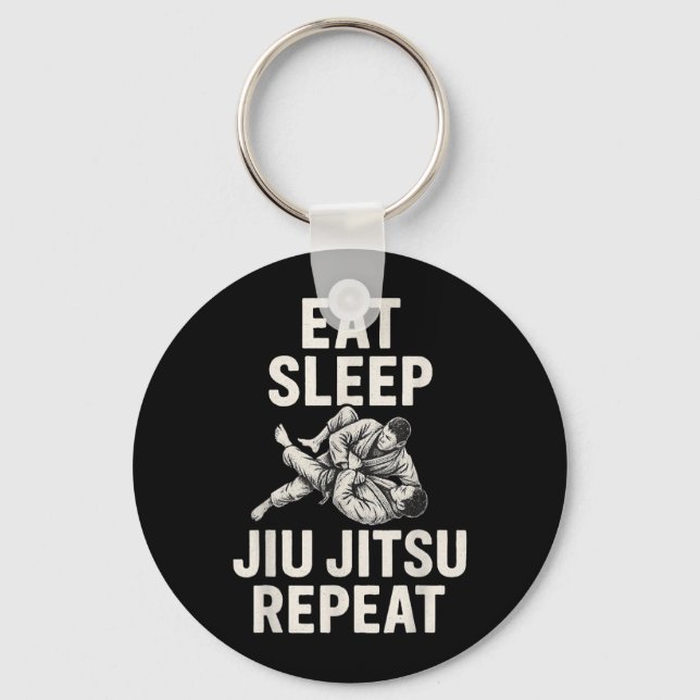 Eat Sleep Jiu Jitsu Repeat Key Ring (Front)