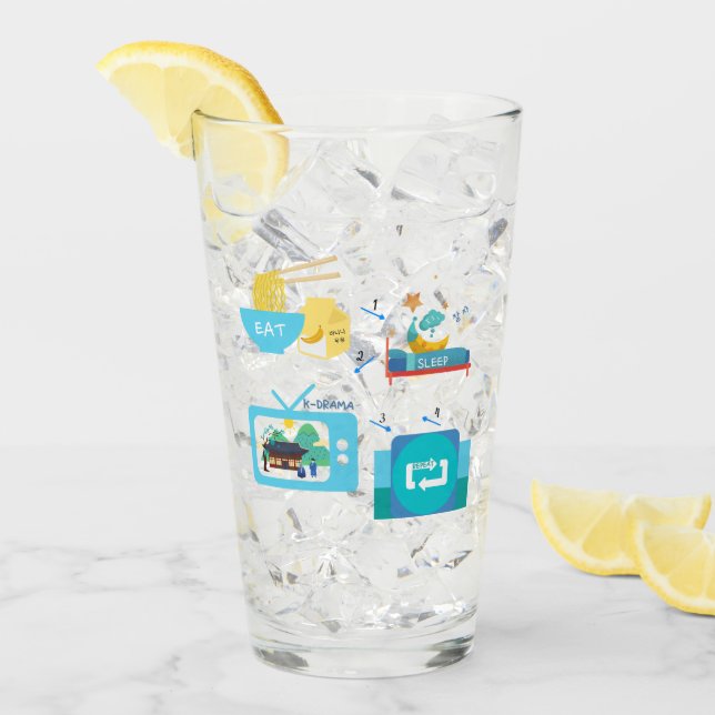 Eat Sleep K-Drama and Repeat  (Personalise It)  Glass (Front Ice)