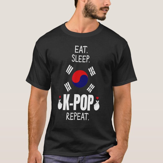 Eat Sleep K Pop Repeat Bubble Tea T-Shirt (Front)