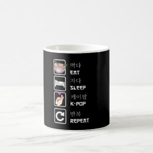 Eat Sleep K-Pop Repeat Music Kpop Fan Coffee Mug