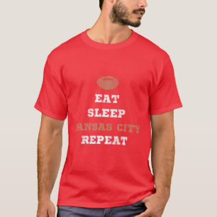 Eat Sleep Kansas City Repeat KC Two Time Football T-Shirt