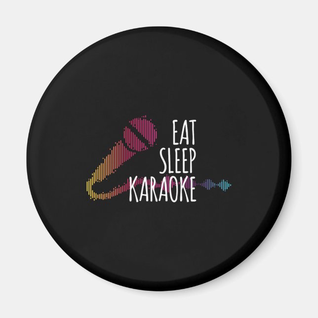 Eat Sleep Karaoke Microphone Music Singing Gift Magnet (Front)