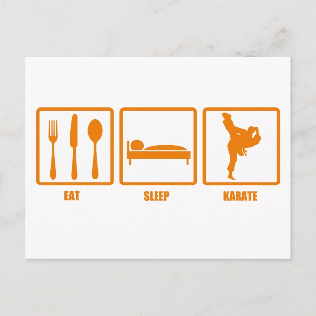 Eat Sleep Karate Postcard (Front)