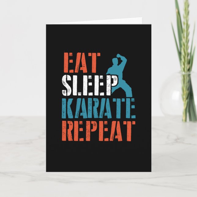 Eat sleep Karate repeat Card (Front)