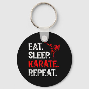 Eat Sleep Karate Repeat Karate Player Funny Key Ring