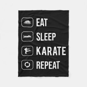Eat Sleep Karate Repeat - sport - ninja - cool Fleece Blanket