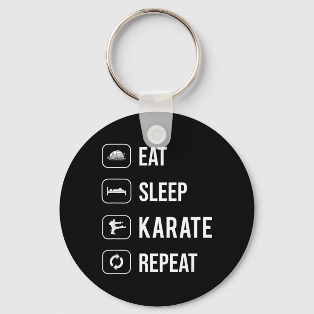 Eat Sleep Karate Repeat - sport - ninja - cool Key Ring (Front)