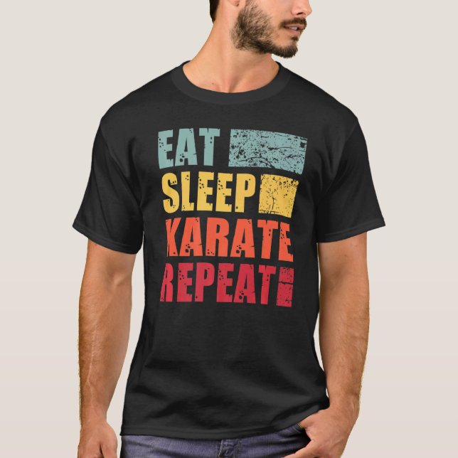 Eat Sleep Karate Repeat   T-Shirt (Front)