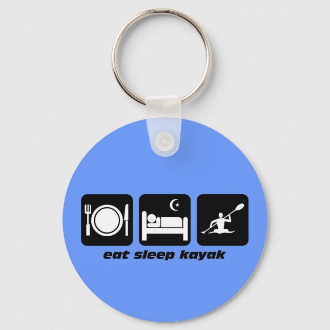 eat sleep kayak key ring (Front)