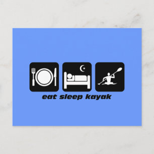 eat sleep kayak postcard