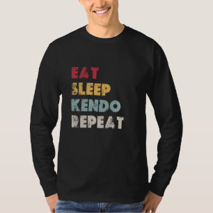 Eat Sleep Kendo Repeat Bamboo Sword Fight Kendoka T-Shirt