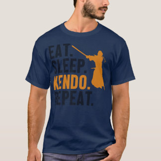 Eat Sleep Kendo Repeat Kata Kenjusu Shinai Samurai T-Shirt