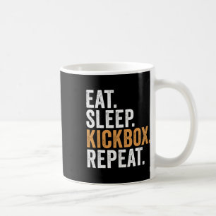 Eat Sleep Kickbox Repeat Funny Kickboxing Coffee Mug