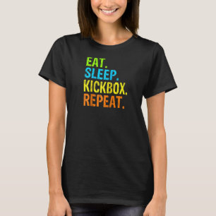 Eat Sleep Kickbox Repeat Kick Boxing Raglan T-Shirt
