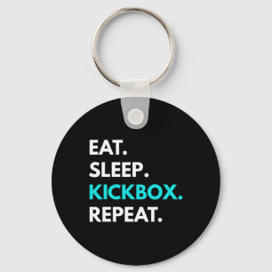 Eat Sleep Kickbox Repeat - Kickboxing Tees Key Ring
