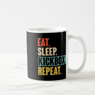 Eat Sleep Kickbox Repeat - Retro Vintage Kickboxin Coffee Mug