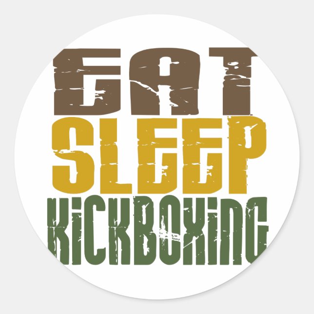 Eat Sleep Kickboxing 1 Classic Round Sticker (Front)