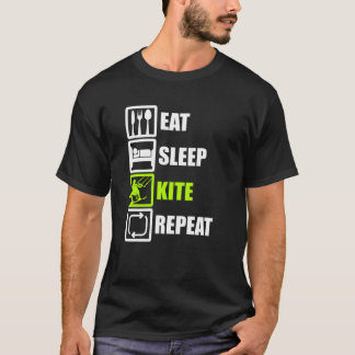 EAT SLEEP KITE REPAT Kiteboarding Kitesurfing T-Shirt