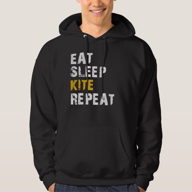 eat sleep kite repeat hoodie (Front)