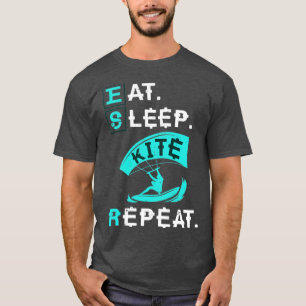 Eat Sleep Kite Repeat Kitesurfing T-Shirt