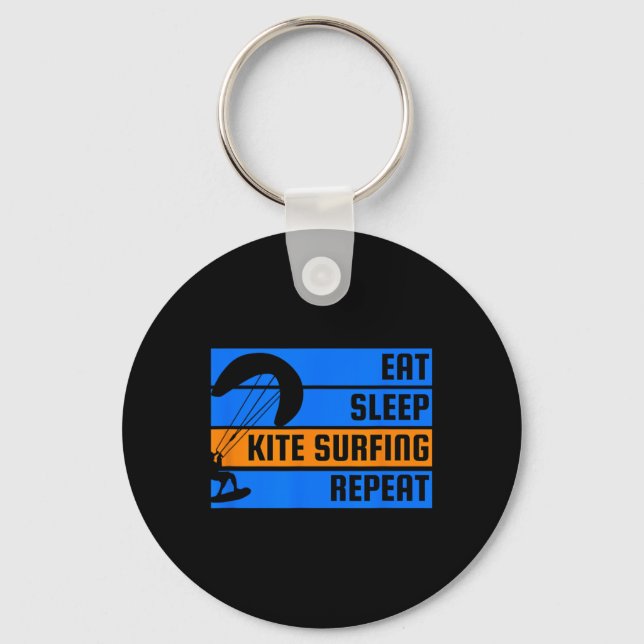 Eat Sleep Kite Surfing Repeat Kite Surfer  Key Ring (Front)