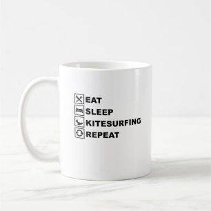 EAT SLEEP KITESURF REPEAT COFFEE MUG