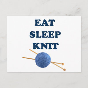 Eat Sleep Knit Postcard