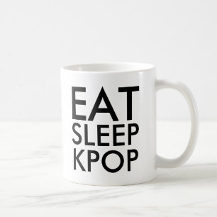 Eat Sleep Kpop   Music Fan Gift black and white Coffee Mug