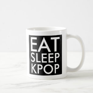 Eat Sleep Kpop   Music Fan Gift black and white Coffee Mug