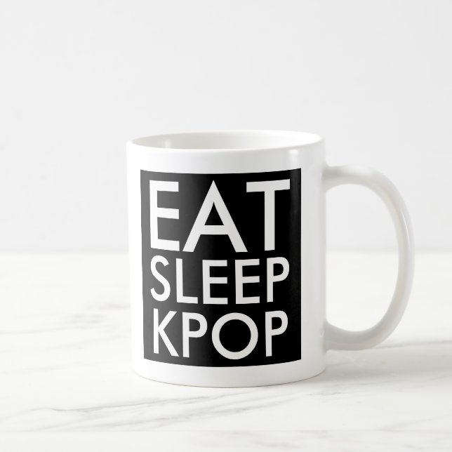 Eat Sleep Kpop | Music Fan Gift black and white Coffee Mug (Right)