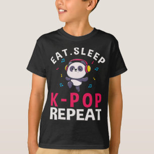 Eat Sleep KPop Repeat Kawaii Panda T-Shirt