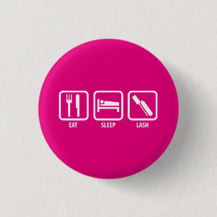 Eat, Sleep, Lash - 3D Mascara 3 Cm Round Badge