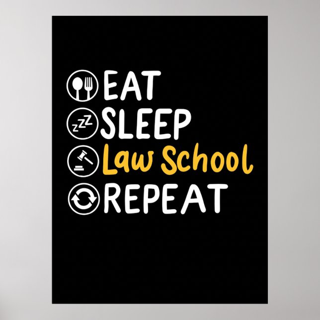 Eat Sleep Law School Repeat Poster (Front)