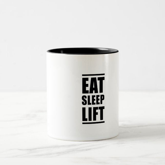 Eat Sleep Lift Two-Tone Coffee Mug (Center)