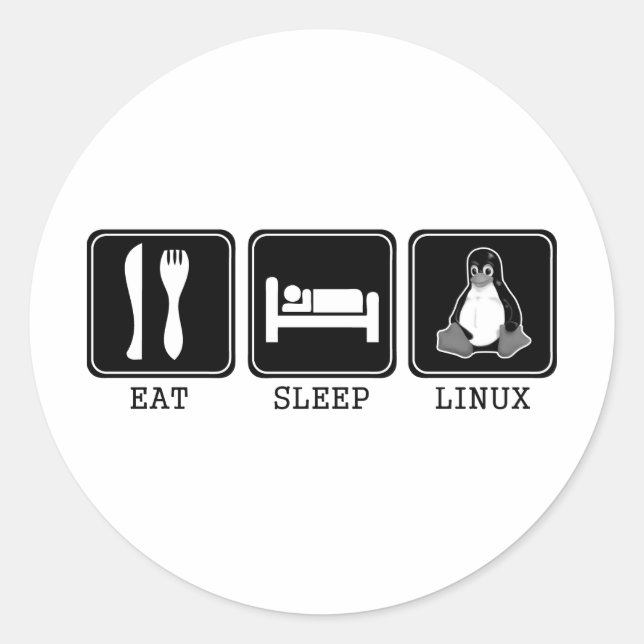 Eat. Sleep. Linux. Classic Round Sticker (Front)