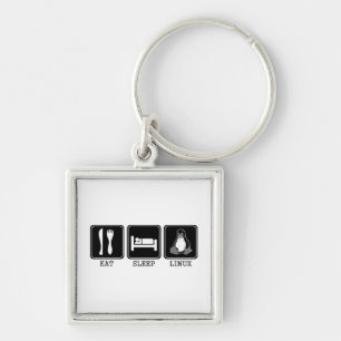 Eat. Sleep. Linux. Key Ring