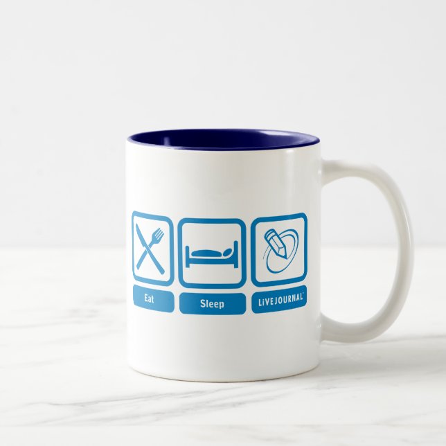 Eat, Sleep, LiveJournal Two-Tone Coffee Mug (Right)