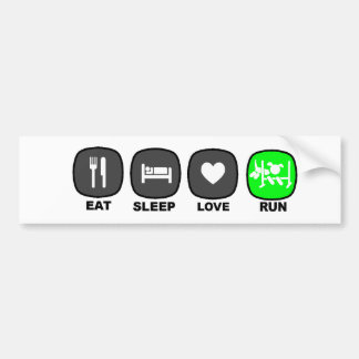 Eat. Sleep. Love. Run. Green Bumper Sticker