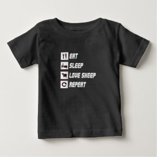Eat sleep love sheep repeat   Funny Quotes Gift Baby T-Shirt