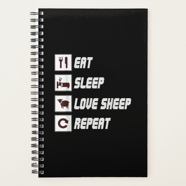 Eat sleep love sheep repeat | Funny Quotes Gift Planner (Front)