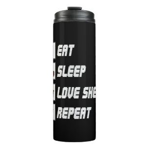 Eat sleep love sheep repeat   Funny Quotes Gift Thermal Tumbler