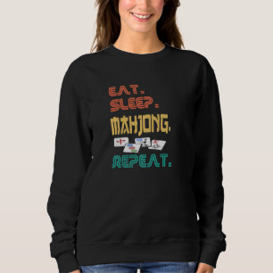 Eat Sleep Mahjong Repeat Fun Chinese Jewish Tile G Sweatshirt