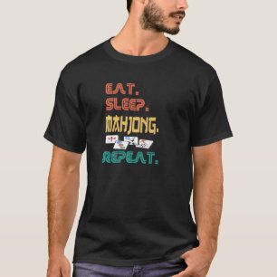 Eat Sleep Mahjong Repeat Fun Chinese Jewish Tile G T-Shirt