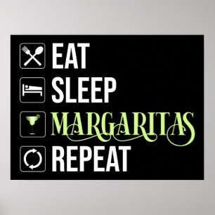 Eat Sleep Margaritas Repeat Poster