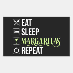 Eat Sleep Margaritas Repeat Rectangular Sticker