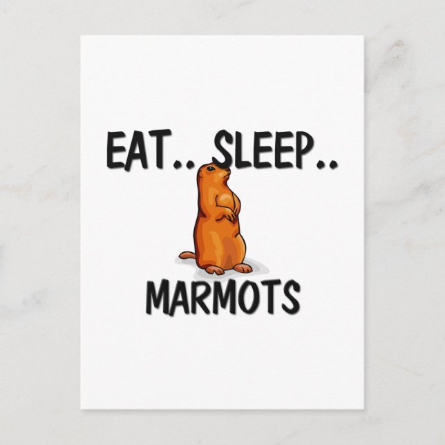 Eat Sleep MARMOTS Postcard (Front)