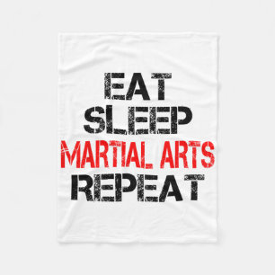 Eat Sleep Martial Arts Repeat Karate Jiu Jitsu Bra Fleece Blanket