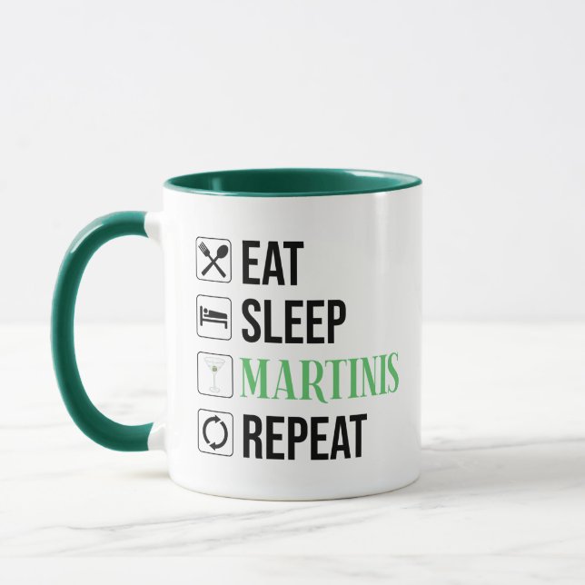 Eat. Sleep. Martinis. Repeat. Mug (Left)