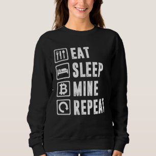 Eat Sleep Mine Repeat Bitcoin Mining Cryptocurrenc Sweatshirt