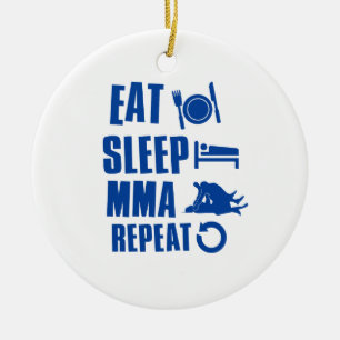 Eat sleep MMA Ceramic Tree Decoration